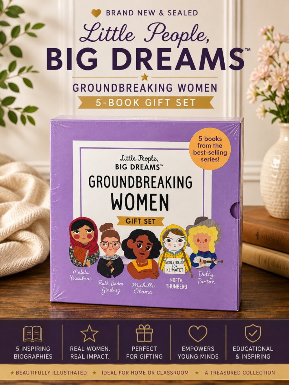 Little People Big Dreams Groundbreaking Women 5 Book Gift Set NEW Sealed